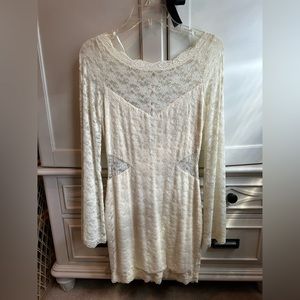 Free people cream lace mini